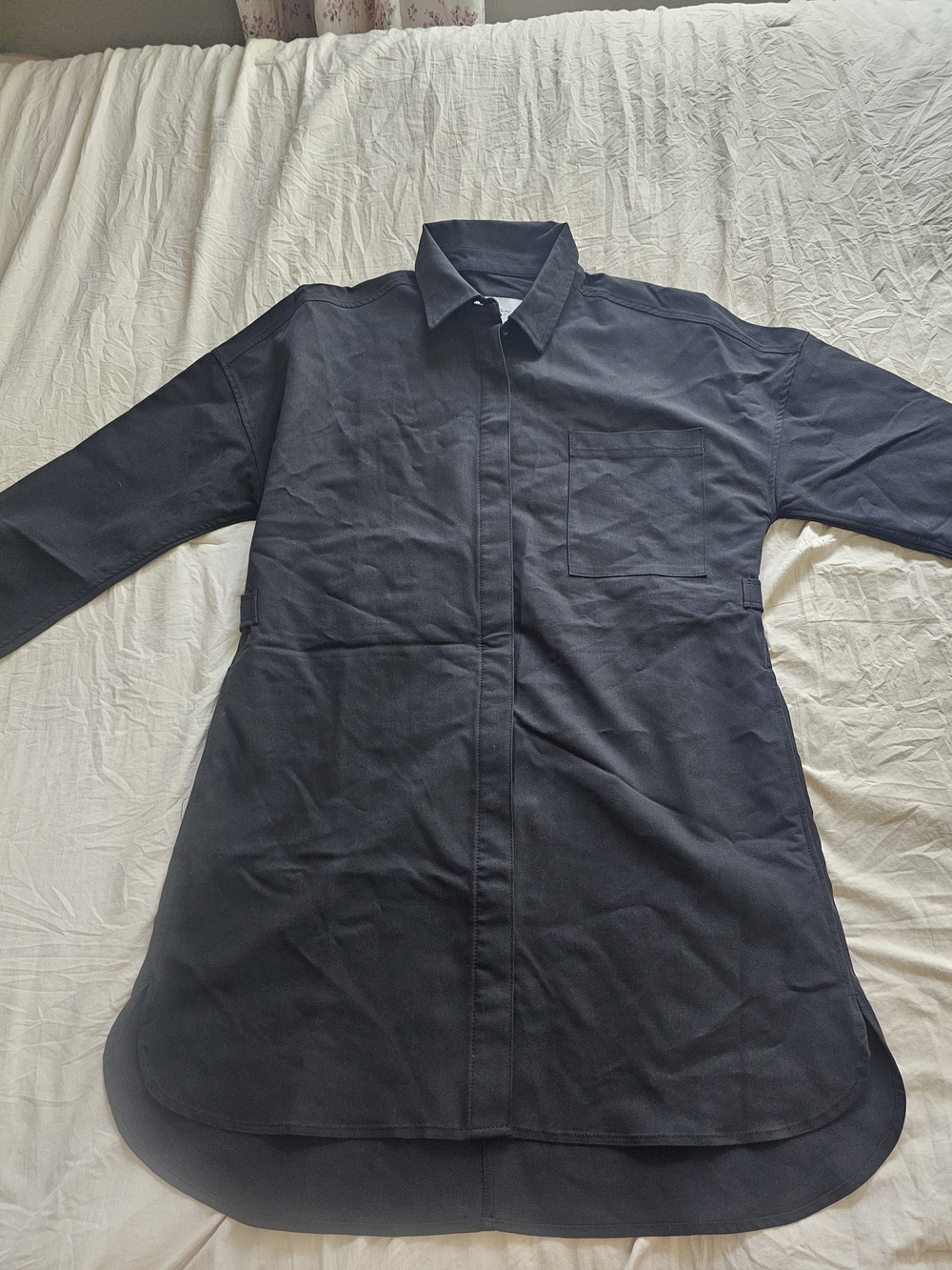 KanCan Black Casual Button-Down Longline Shirt